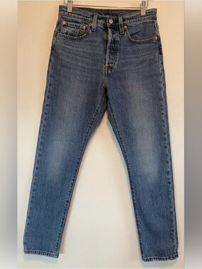 Levi’s 501 High Rise Skinny Jeans Medium Wash Indigo Blue Size 26